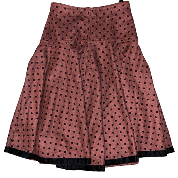 Vintage Mondi pleated polka dot skirt. Velour trim. Size 36 equivalent to US 4 - Picture 4 of 4